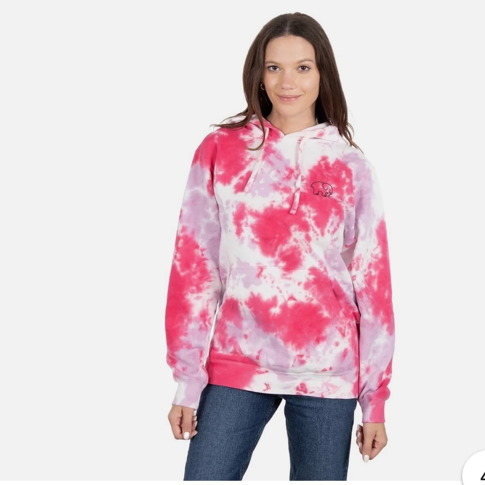 Ivory Ella Pink Tie Dye Hoodie Sweatshirt size m